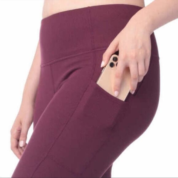 EXCELLENT CONDITION WOMEN’S SIZE LARGE RIBBED LUKKA LUX LEGGINGS WITH POCKETS - Picture 3 of 10